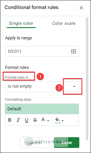 conditional format rules